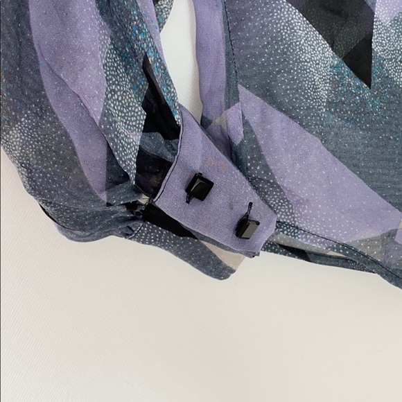 Diane von Furstenberg sheer silk twist front top - Picture 4 of 7